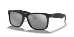 Ray-Ban RB 4165 JUSTIN - 622/6G RUBBER BLACK grey mirror silver