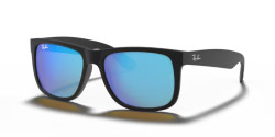 Ray-Ban RB 4165 JUSTIN - 622/55 RUBBER BLACK blue mirror
