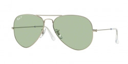 Ray-Ban RB 3025 AVIATOR Polarized 019/O5 MATTE SILVER polar green