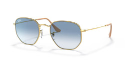 Ray-Ban RB 3548 HEXAGONAL - 001/3F ARISTA GOLD light blue gradient