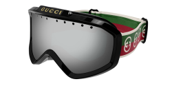 Gogle narciarskie Gucci GG 1210S - 001 BLACK/GREEN silver mirror