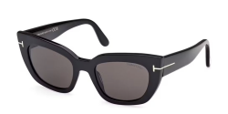 Tom Ford FT 1190 ATHENA - 01A SHINY BLACK grey smoke