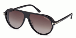 Tom Ford FT 1023 MARCUS - 01B SHINY BLACK smoke gradient dark brown