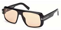 Tom Ford FT 1101 TURNER - 01E SHINY BLACK brown photochromic