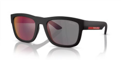 Prada PS 01ZS - DG008F BLACK RUBBER dark grey mirror blue/red