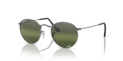 Ray-Ban RB 3447 ROUND METAL - 004/G4 GUNMETAL polarized silver/green