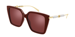 Gucci GG 1967S - 004 BURGUNDY/GOLD red mirror