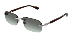 Gucci GG 1221S - 008 SILVER brown double gradient