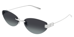 Balenciaga BB 0486S - 002 SILVER smoke double gradient
