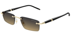 Mont Blanc MB 0484S - 002 GOLD/BLACK orange double gradient