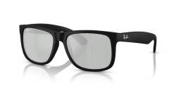 Ray-Ban RB 4165 JUSTIN - 622/Y4 RUBBER BLACK green mirror silver polarised