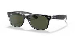 Ray-Ban RB 2132 NEW WAYFARER - 6052  BLACK ON TRANSPARENT g-15 green