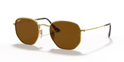 Ray-Ban RB 3548N HEXAGONAL - 001/57 ARISTA GOLD polarized b-15 brown