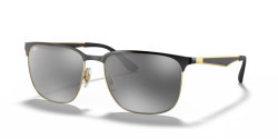Ray-Ban RB 3569 - 187/88  BLACK ON GOLD grey gradient mirror
